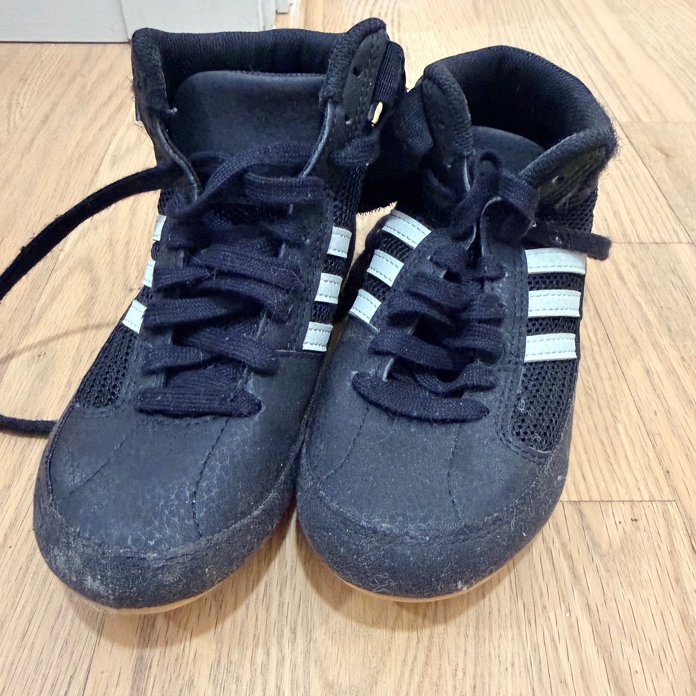 Adidas wrestling Kids Black with White Stripes
